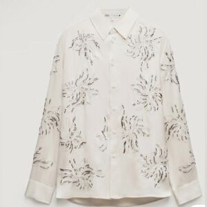 Zara Collection Beaded Satin Shirt